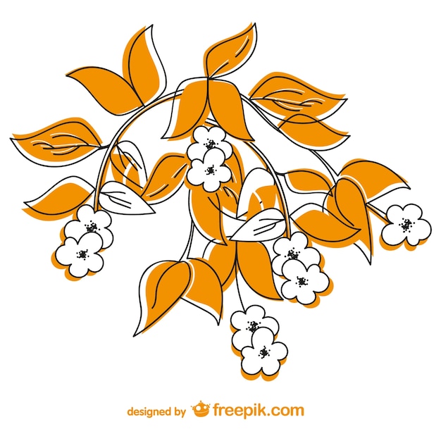 Vector gratuito dibujo floral para tarjeta