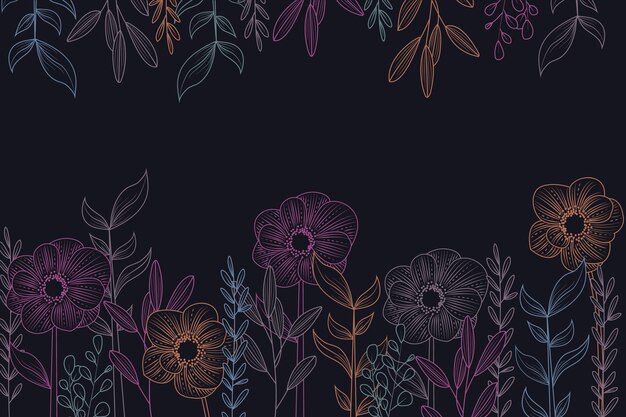 Dibujo de flores sobre fondo de pizarra