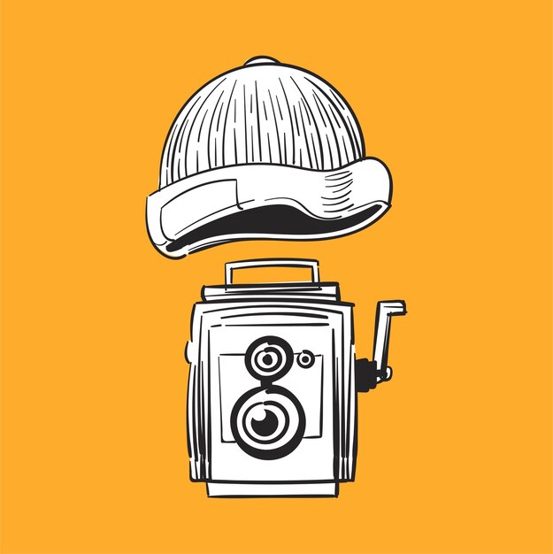 Dibujo a mano ilustración del concepto de estilo hipster