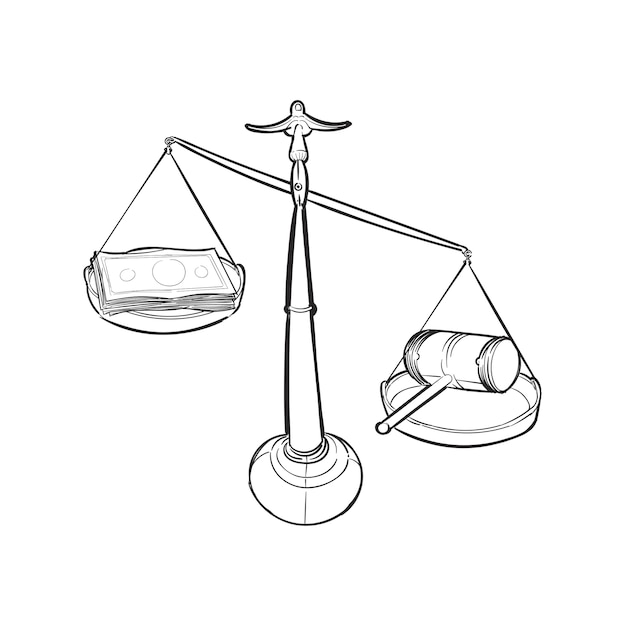 Dibujo a mano ilustración del concepto de justicia