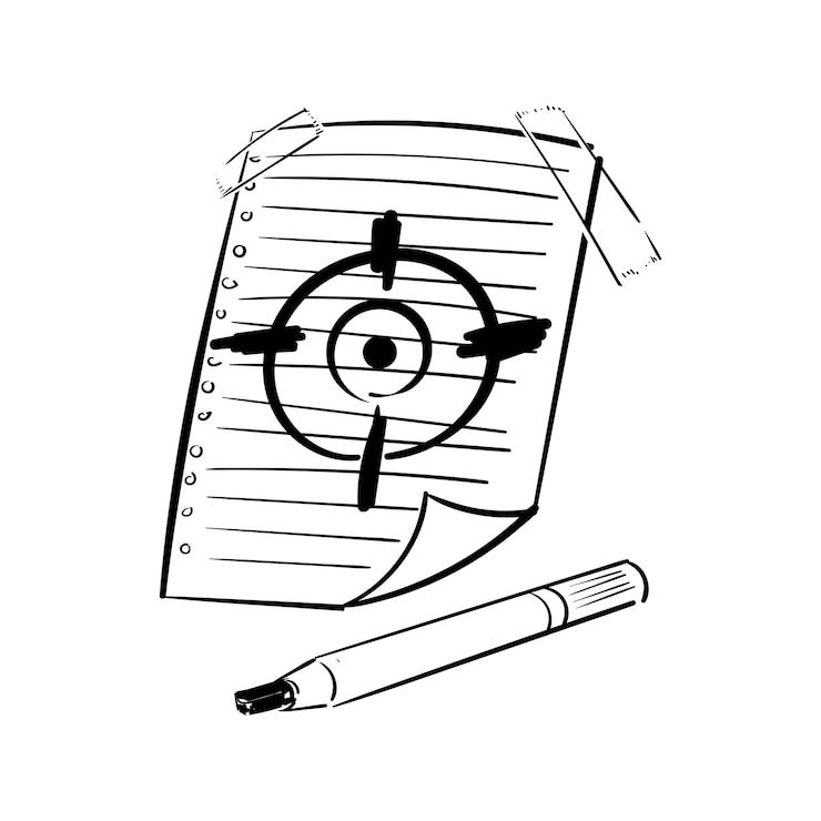 Vector gratuito dibujo a mano ilustración de objetivos objetivo concepto