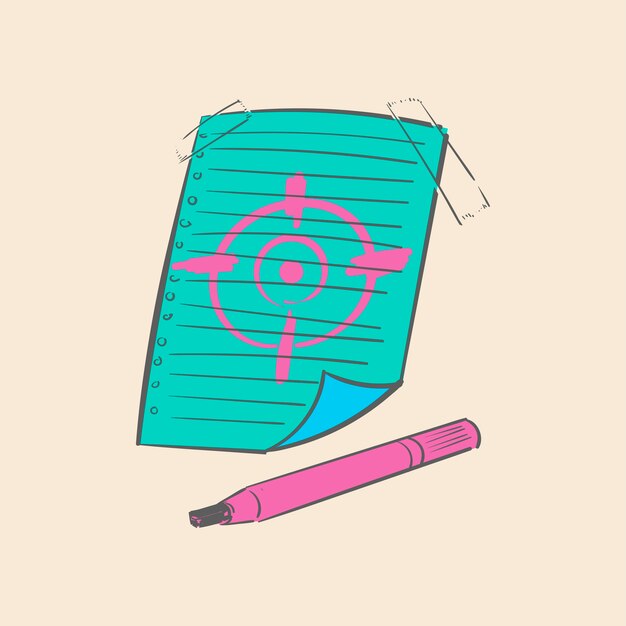 Dibujo a mano ilustración de objetivos objetivo concepto