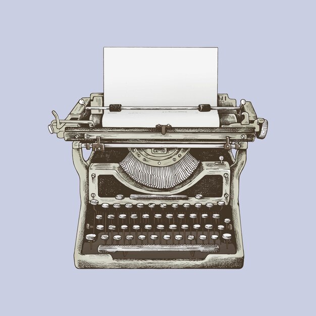 Dibujo de máquina de escribir mecánica vintage