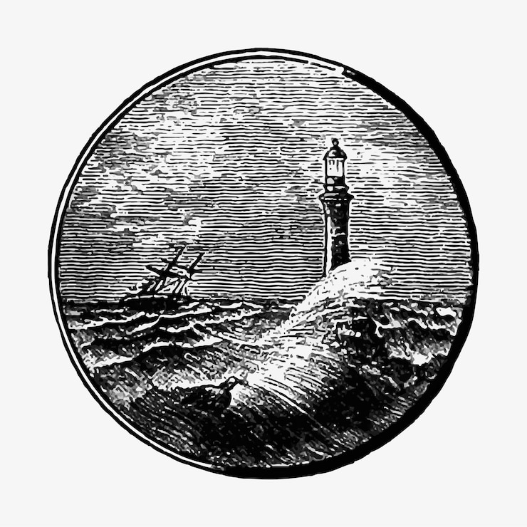 Vector gratuito dibujo marino tormentoso
