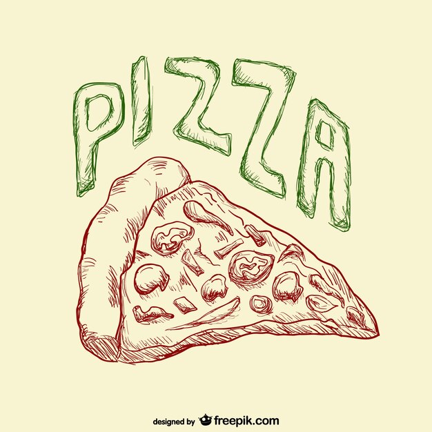 Dibujo porción de pizza