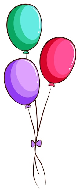 Un dibujo simple de los globos de colores.