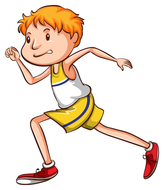 Vector gratuito un dibujo simple de un niño corriendo.