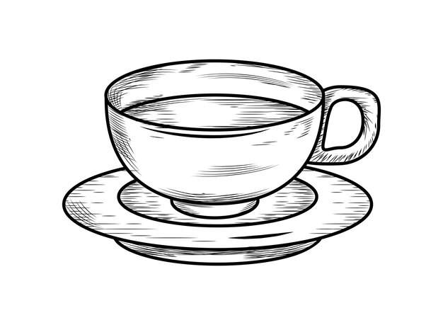 dibujo de taza de café icono aislado