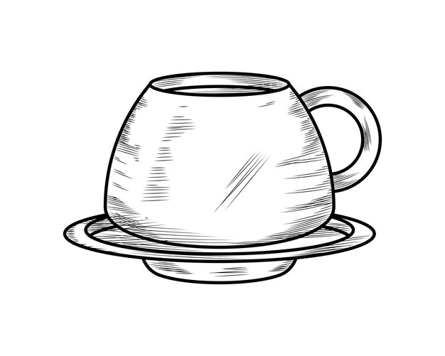 dibujo de taza de café ilustración de diseño aislado