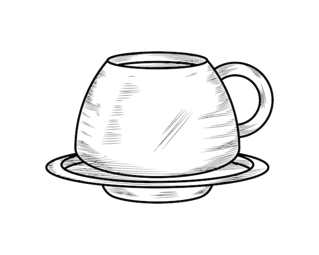dibujo de taza de café ilustración de diseño aislado