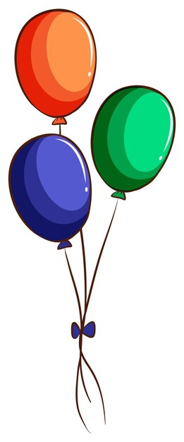 Un dibujo de tres globos de colores.