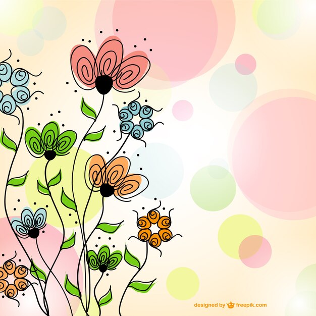 Dibujo vectorial floral de primavera