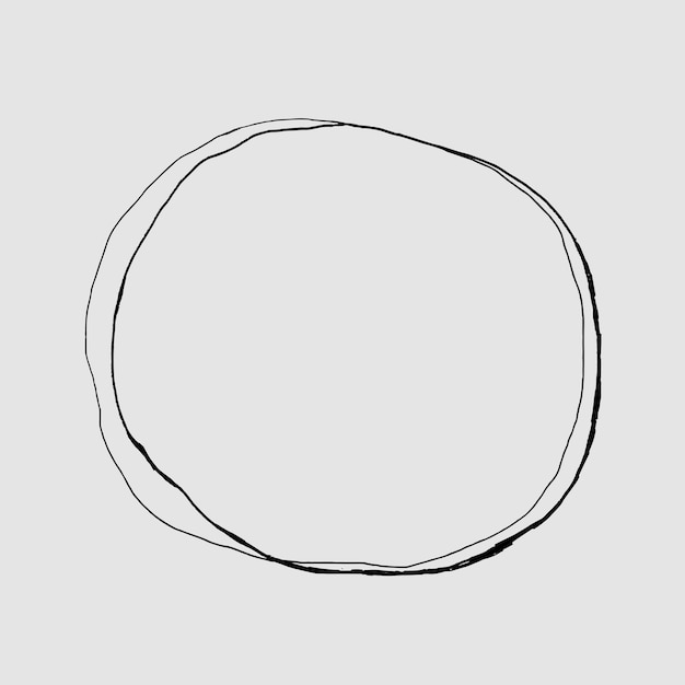 Dibujo vectorial de marco de línea redonda garabato
