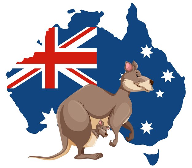 Dibujos animados de animales australianos canguro