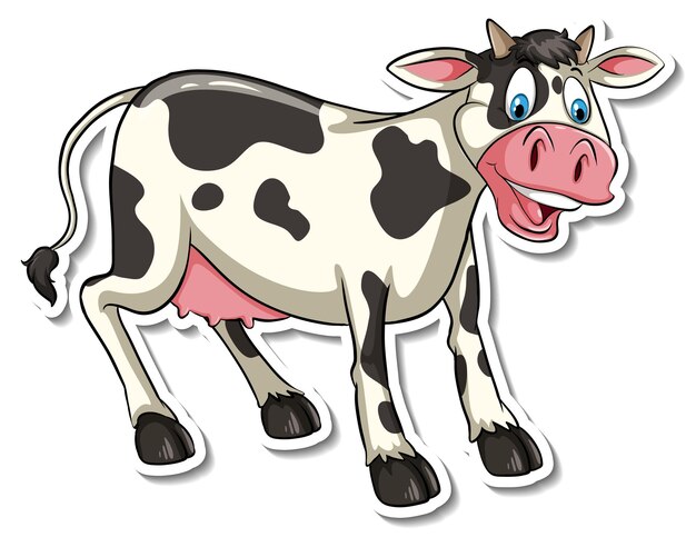Dibujos animados de animales de granja de vaca pegatina