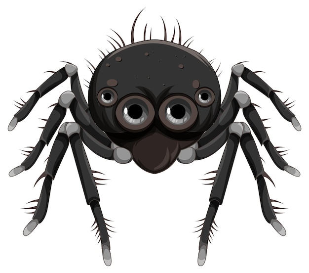 Dibujos animados de araña negra aislado