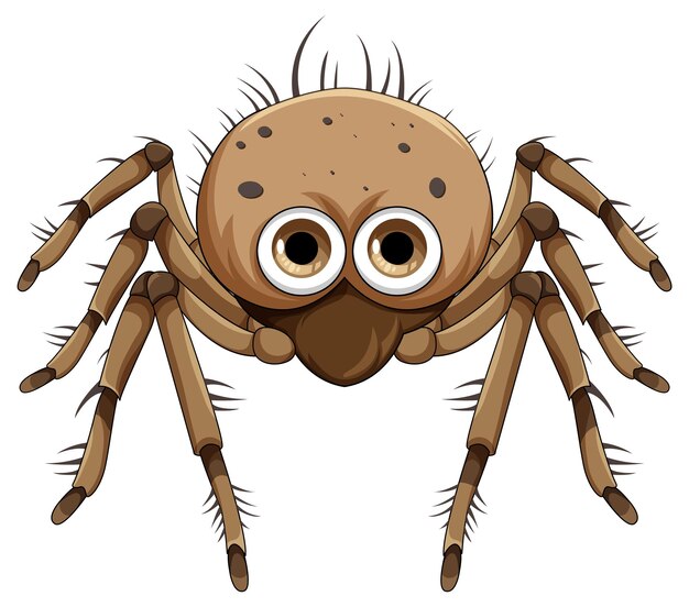 Dibujos animados de araña negra aislado