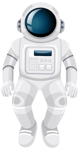 Vector gratuito dibujos animados de astronauta aislado sobre fondo blanco