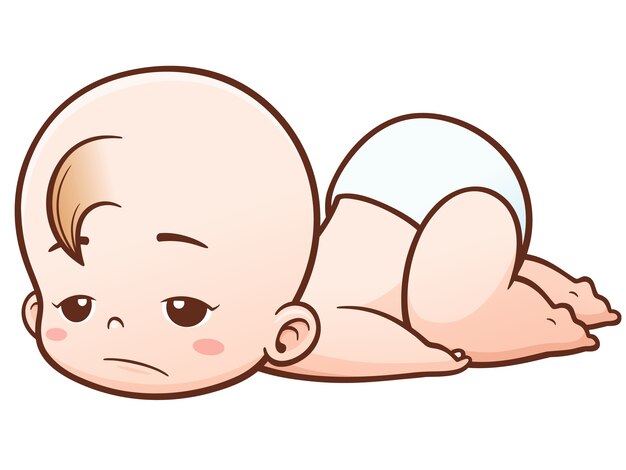 Bebe De Dibujos Animados Vector Premium