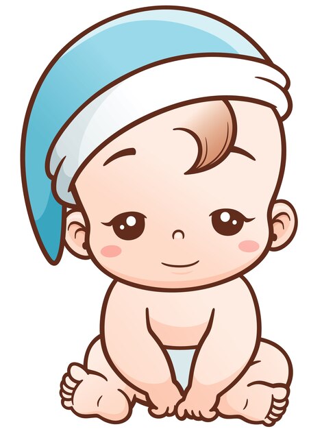 Dibujos Animados Bebe Sonoliento Vector Premium