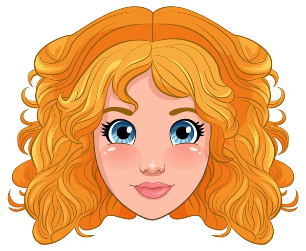 Dibujos animados de cabeza de mujer aislado