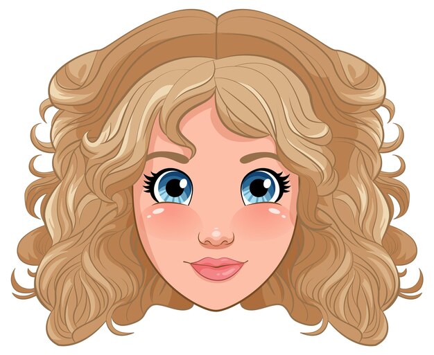Dibujos animados de cabeza de mujer aislado