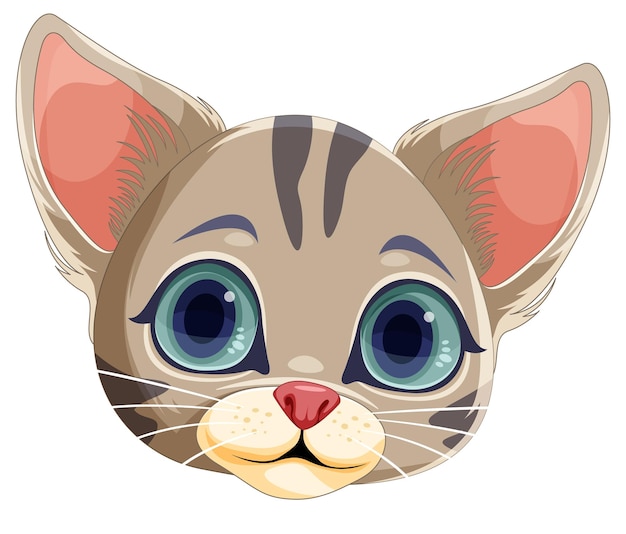 Vector gratuito dibujos animados de cara de gato lindo