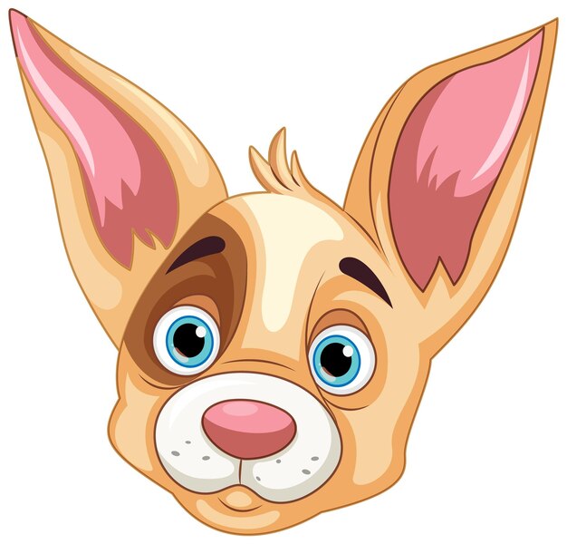 Vector gratuito dibujos animados de cara de perro lindo aislado