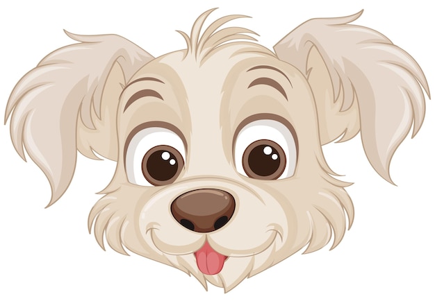 Vector gratuito dibujos animados de cara de perro lindo aislado