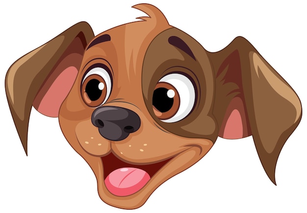 Dibujos animados de cara de perro lindo aislado