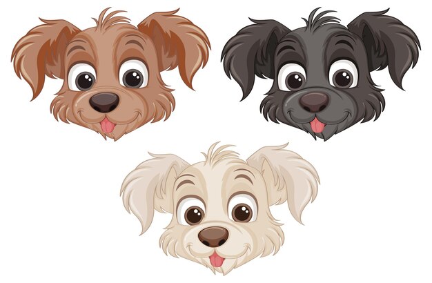 Dibujos animados de cara de perro lindo aislado