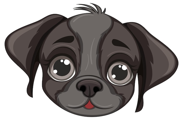 Vector gratuito dibujos animados de cara de perro lindo aislado