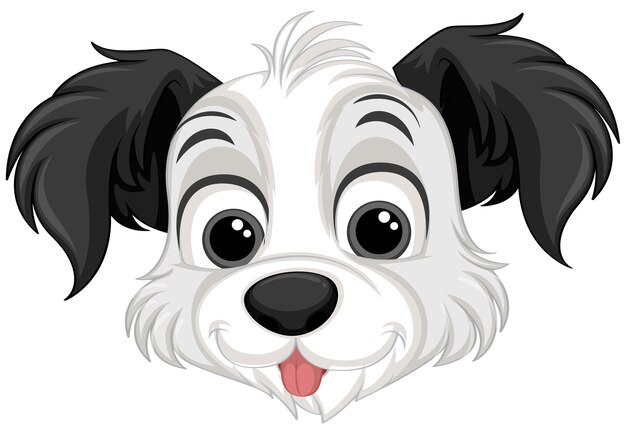 Dibujos animados de cara de perro lindo aislado