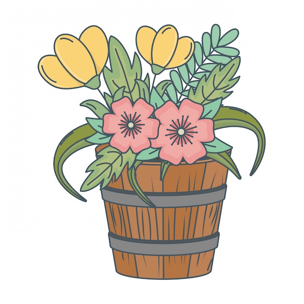 Vector gratuito dibujos animados de flores de naturaleza floral