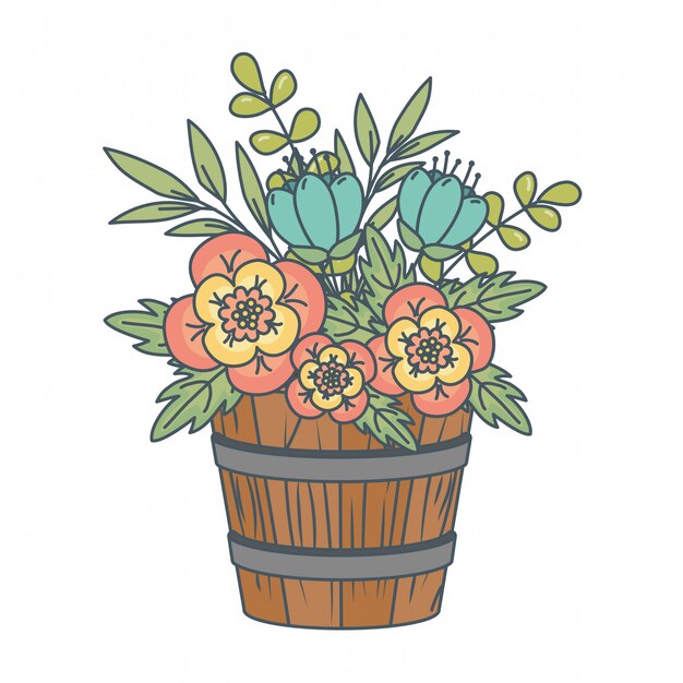 Dibujos animados de flores de naturaleza floral