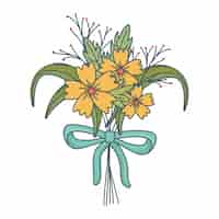 Vector gratuito dibujos animados de flores de naturaleza floral
