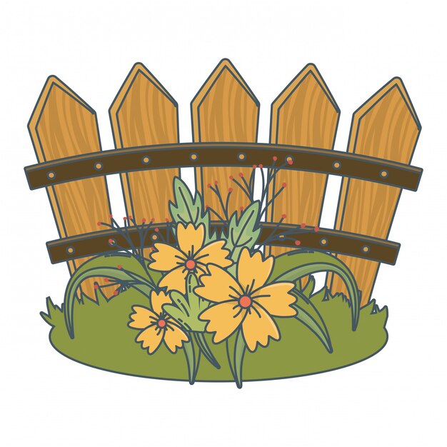 Dibujos animados de flores de naturaleza floral