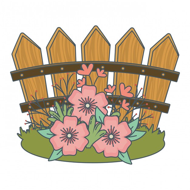 Dibujos animados de flores de naturaleza floral