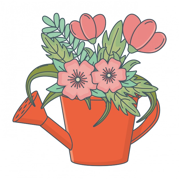 Vector gratuito dibujos animados de flores de naturaleza floral