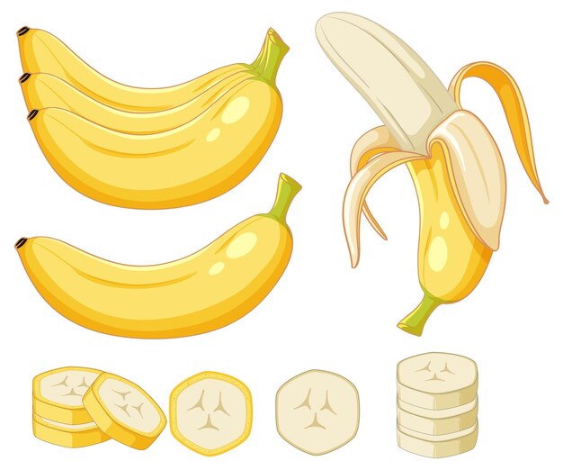Dibujos animados de fruta de plátano aislado