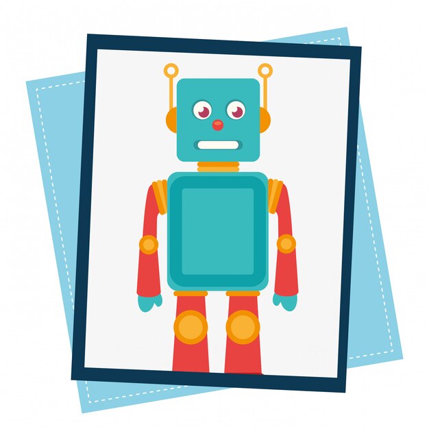 Dibujos animados graciosos robot