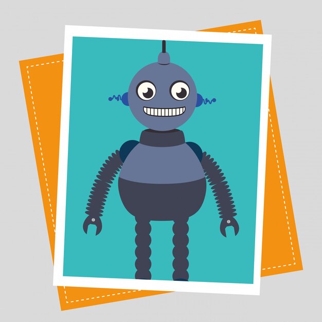 Dibujos animados graciosos robot