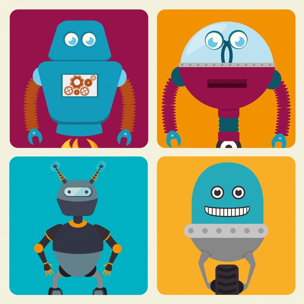 Dibujos animados graciosos robot