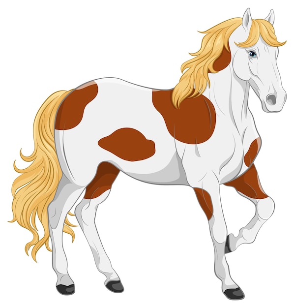 Vector gratuito dibujos animados hermoso caballo aislado