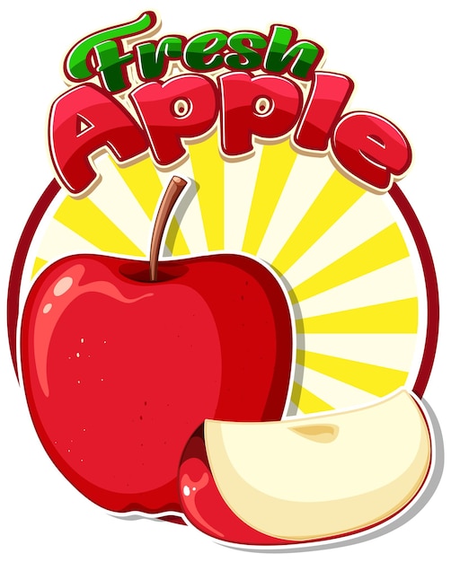 Dibujos animados de icono de fruta de manzana roja