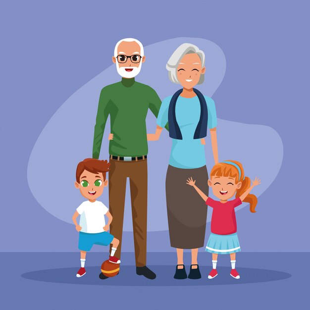 Dibujos animados infantiles abuelos y nietos