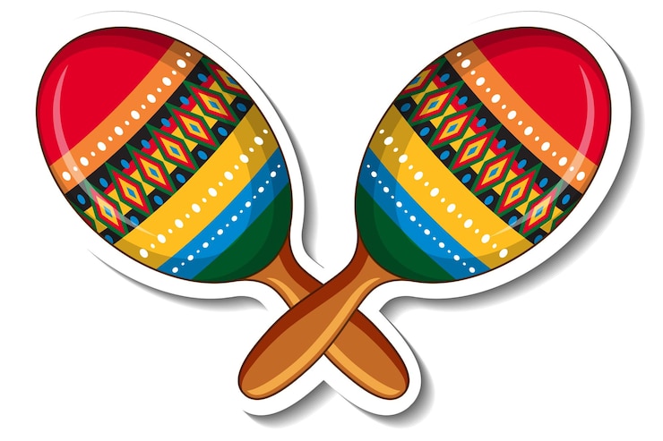 Vector gratuito dibujos animados de instrumentos musicales de maracas
