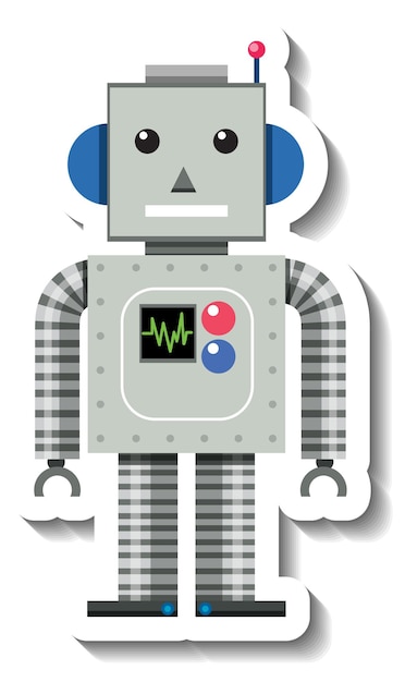 Dibujos animados de juguete robot sobre fondo blanco