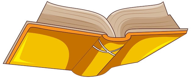 Dibujos animados de libro amarillo aislado