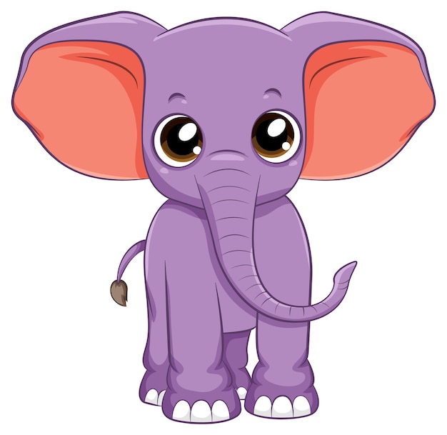 Dibujos animados lindo elefante simple aislado